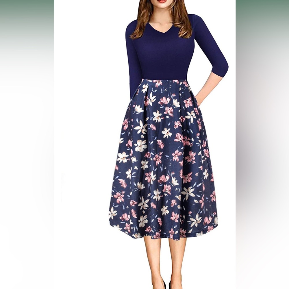 Floral Midi Dress - Picture 1 of 5